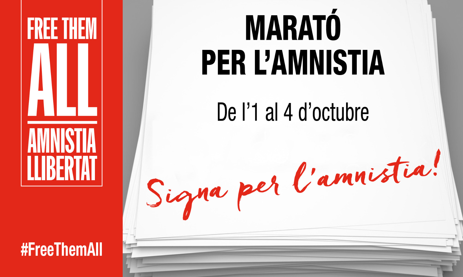 Amnistia i Llibertat organitza una Marató per l’Amnistia de l’1 al 4 d’octubre